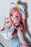 ブルー×ホワイトワンピースを着たピンクロングヘアのアニメドール
