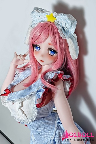ElsaBabe アニメドール 148cm ヘッド AHR029 伊月珊瑚Itsuki Sango 美少女ラブドール ブルー×ホワイトワンピースのピンクロングヘアスタイル