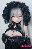 黒ロングドレスをまとったアニメドール

