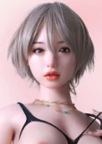 Art-doll 軽量化リアル皮膚ボディ153cm Eカップ 源千织(yuanqianzhi)ヘッド 白黒メイド風ビキニの青髪 美人ラブドール