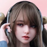 Art-doll 軽量化リアル皮膚ボディ153cm Eカップ 源千织(yuanqianzhi)ヘッド 白黒メイド風ビキニの青髪 美人ラブドール
