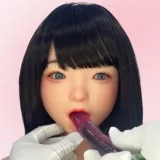 Art-doll 軽量化リアル皮膚ボディ153cm Eカップ 源千织(yuanqianzhi)ヘッド 白黒メイド風ビキニの青髪 美人ラブドール