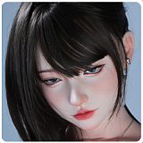 LACE DOLL 163cm Hカップ 玄叶(xuanye)メイク①ヘッド 美人ラブドール 黒レースランジェリーと黒ストッキングをまとった巨乳リアルドール