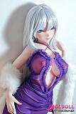 斜めから見るアニメ顔ドールの表情
