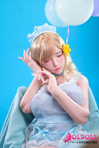 FUDOLL 皮膚版152cm Fカップ 知夏(Zhixia)ヘッド フルシリコン製 白ストッキング×水着の巨乳美少女ラブドール 瞑り目ドール