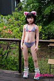J cute 128cm 水着ドール ミントボーダービキニの正面スタイル
