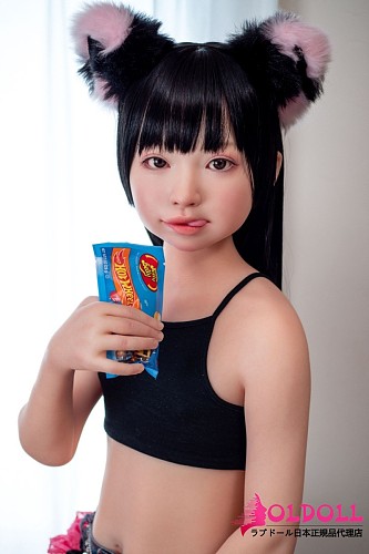 J cute 貧乳ドール 128cm バスト平 AGB37幼澪シリコンヘッド ボディ材質選択可能 黒タンクトップ清楚系ダッチワイフ