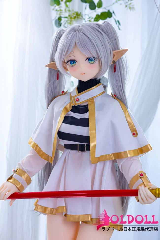 aotumedoll アニメドール 145cm Bカップ#134ヘッド 宣伝画像はtpe製ラブドール 幻想的なシルバーのツインテールの二次元キャラクター人形 等身大フィギュア エルフ耳付きコスプレドール