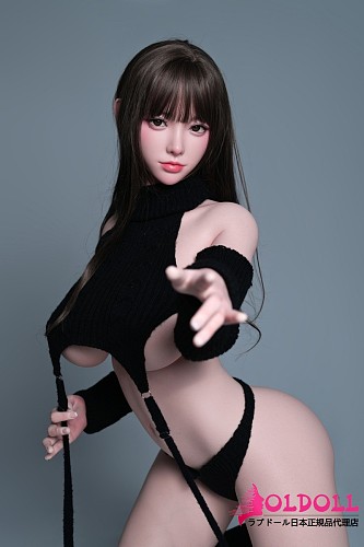 FUDOLL 157cm 爆乳Iカップ ヘッド#J032 小北 リアル皮膚メイク付きボディ フルシリコンドール姿の黒ランジェリー 巨乳美人ダッチワイフ