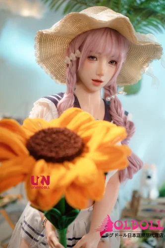 Uneedoll リアル皮膚ボディ 155cm Cカップ 胧月(longyue)メイク③ 淡いピンクのロングツインテールの美少女等身大ドール