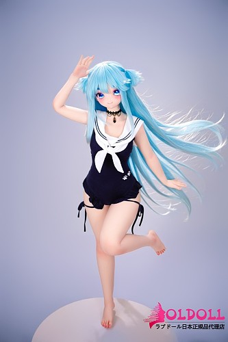 【宣伝画像と同じ衣装付き】XYGO 148cm Aカップ R04(尼亚niya)ヘッド フルシリコン製 アニメドール セーラー風水着 青髪美少女ダッチワイフ