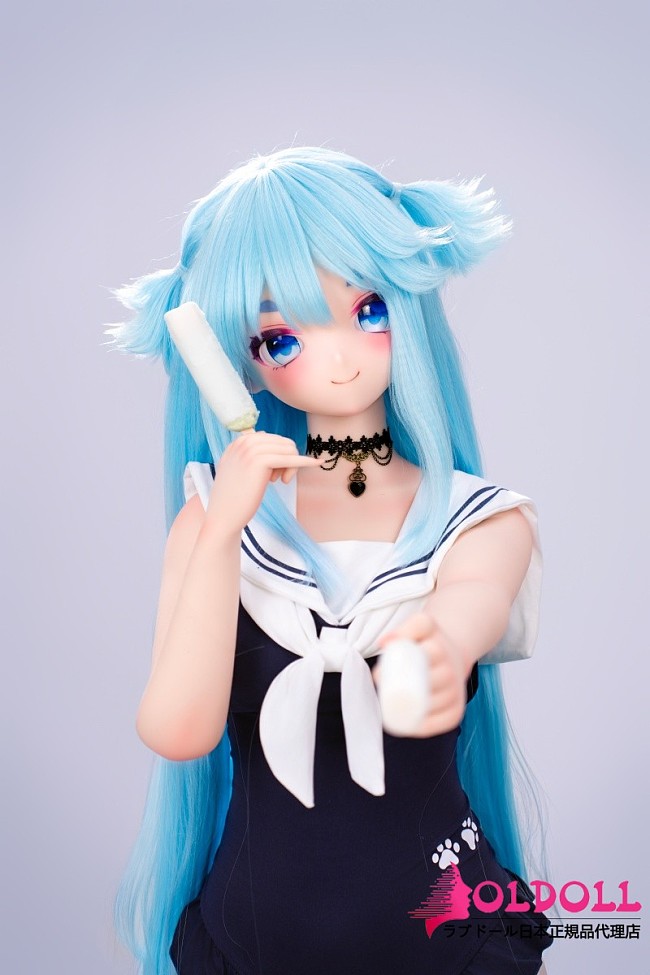【宣伝画像と同じ衣装付き】XYGO 148cm Aカップ R04(尼亚niya)ヘッド フルシリコン製 アニメドール セーラー風水着 青髪美少女ダッチワイフ