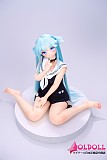 青髪ラブドールの透明感ある美少女フェイス
