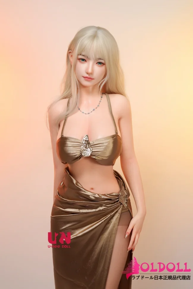 Uneedoll 美人ラブドール リアル皮膚158cm Eカップ 初夏(Chuxia)メイク①ヘッド ゴールドドレス ラブドール エレガントスタイル ダッチワイフ