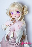 淡色キャミソールワンピースを着た金髪美少女ラブドールの全身姿
