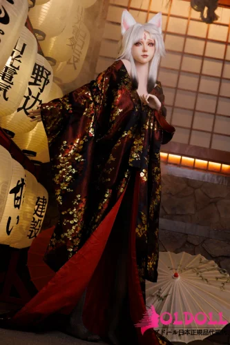 YFDOLL 166cm Fカップ リアル皮膚版 #9安安ヘッド 心月狐メイク②コスプレ シリコン製リアルドール 妖狐風の和装コスプレドール 幻想的な妖怪キャラクター風ドール