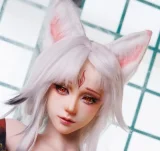 YFDOLL 166cm Fカップ リアル皮膚版 #9安安ヘッド 心月狐メイク②コスプレ シリコン製リアルドール 妖狐風の和装コスプレドール 幻想的な妖怪キャラクター風ドール