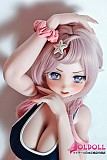 黒スク水とピンクヘアのコントラストが魅力的で可愛いアニメドール

