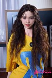 Real lady 159cm Alodia 黄色トップス姿の爆乳美人ラブドール全体像
