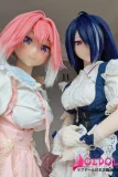 ネイビーブルーのロングヘアアニメドール
