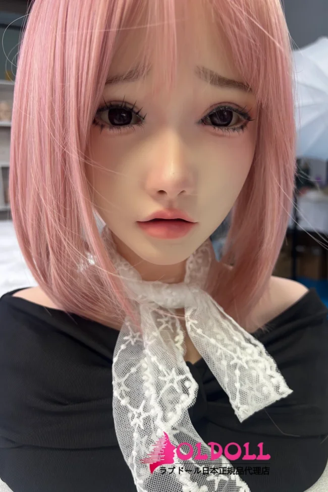 Real girl(A工場) Lシリーズ ヘッドL22 高級職人メイク 等身大サイズピンクウィッグの可愛い子【フェイシャルEX】機能対応可能 ROS口開閉機能付き m16ジョイント