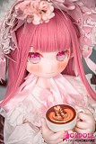 ピンクドレスを着用したお嬢様風美少女ラブドールの全身姿
