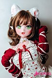 
お部屋に飾られた白ドレス姿の美少女ラブドール立姿