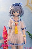シースルーセーラー服姿でベッドに静かに横たわる156cm ダッチワイフ
