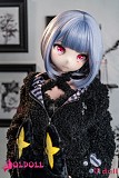 CPDOLL 156cm Aカップ 黒コートとストッキングを着用したアニメドール

