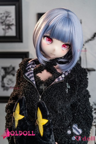 CPDOLL アニメラブドール 156cm Aカップ ヘッドP1メイク① フルシリコン製｜黒コートとストッキングが映える貧乳ダッチワイフ