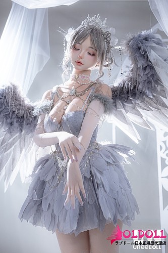 Uneedoll 美少女ラブドール リアル皮膚 165cm Eカップ 梦狸(mengli)メイク①ヘッド フルシリコン製 灰色の羽をもつ天使ドール 幻想的な瞑り目ダッチワイフ