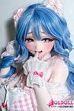 
アニメから飛び出したような青髪ツインテールのヘッドディテール
