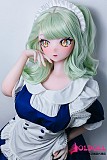 
151cmボディに青白メイド服を合わせた可愛らしい立ち姿
