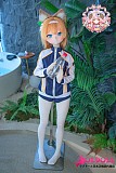 
猫耳ドール 141cm 体操服姿のバックショットとウエストライン
