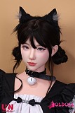 
朧月モデルの繊細なアイラインと愛くるしいリップラインのアップ
