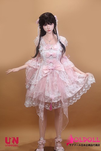 Uneedoll 美人ラブドール リアル皮膚158cm Eカップ 朧月(longyue)メイク①ヘッド フルシリコン製 ピンクワンピース 清楚系ダッチワイフ