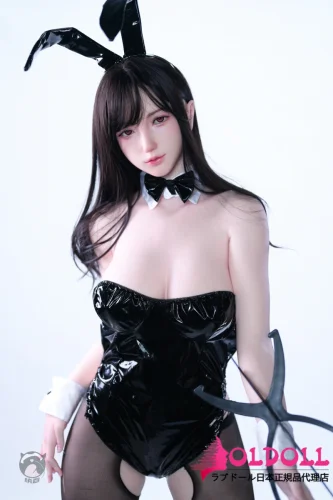 WTDOLL 161cm Dカップ S7ヘッド シリコンラブドール リアル皮膚付き 黒いバニーガール衣装のリアルドール