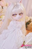 Kiradolsの奇娜ヘッドが魅せる猫耳スタイルのキュートなフルシリコンミニドール全身姿
