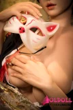 XYDOLL 171cm Eカップ BY068ヘッド リアル皮膚付き フルシリコン製等身大ラブドール 狐面を持った和装美人タイプのリアルラブドール