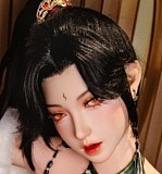Uneedoll 美人ラブドール リアル肌158cm Eカップ 朧月(longyue)メイク①ヘッド フルシリコン製 リアル瞼オプション選択可能 胸元の開いたドレス姿の超擬真ダッチワイフ