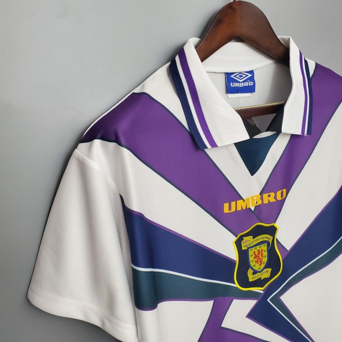 Scotland white Retro Jersey 94/96