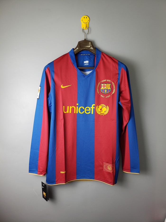 Barcelona Home Retro Long Sleeves Jersey 07/08