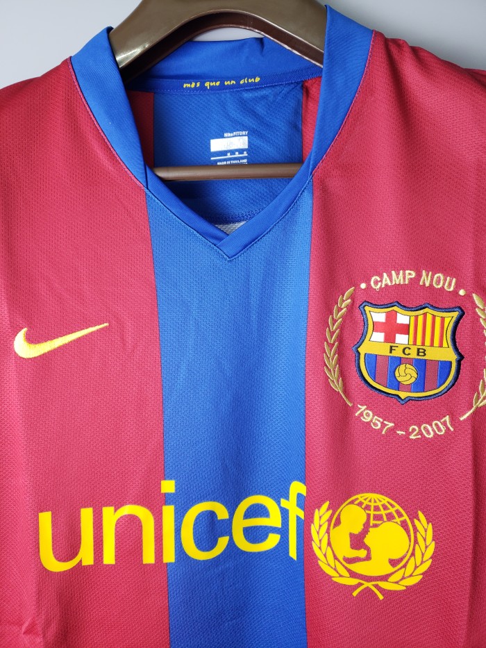 Barcelona Home Retro Long Sleeves Jersey 07/08