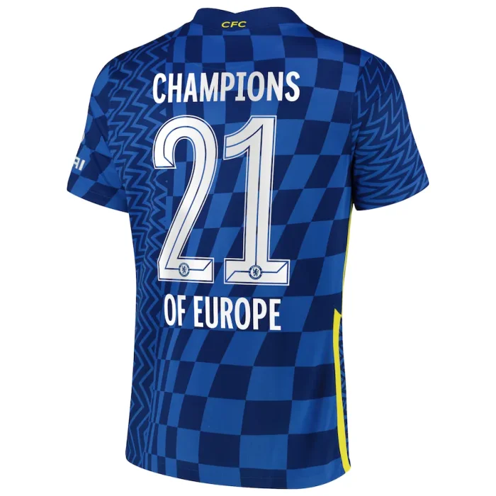 Chelsea Cup Home Jersey 21/22 with Champions of Europe 21 printing