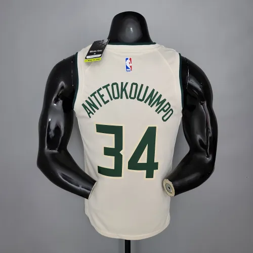 Giannis Antetokounmpo Milwaukee Bucks Swingman Jersey Off White