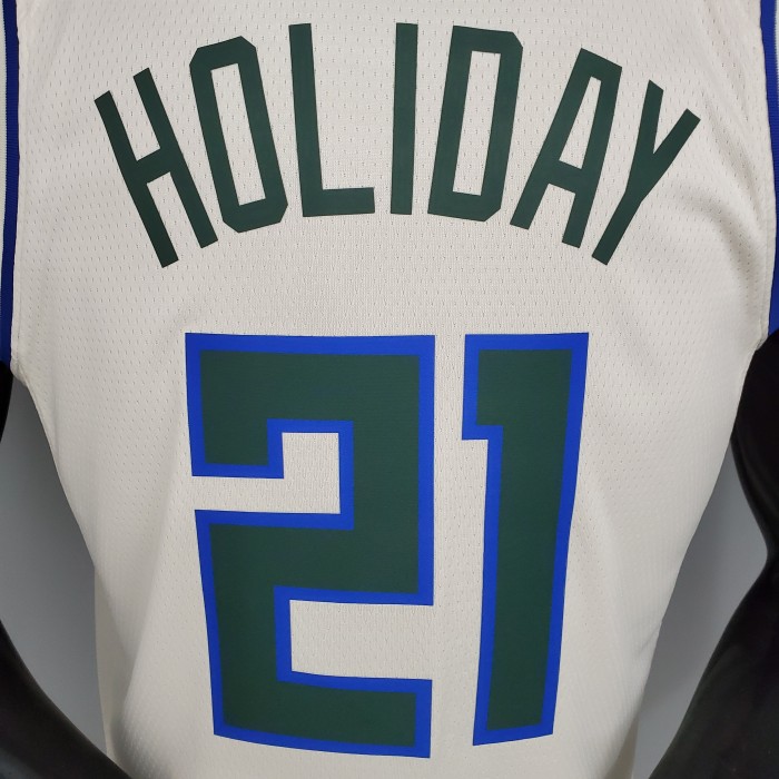 Jrue Holiday Milwaukee Bucks Swingman Jersey Beige