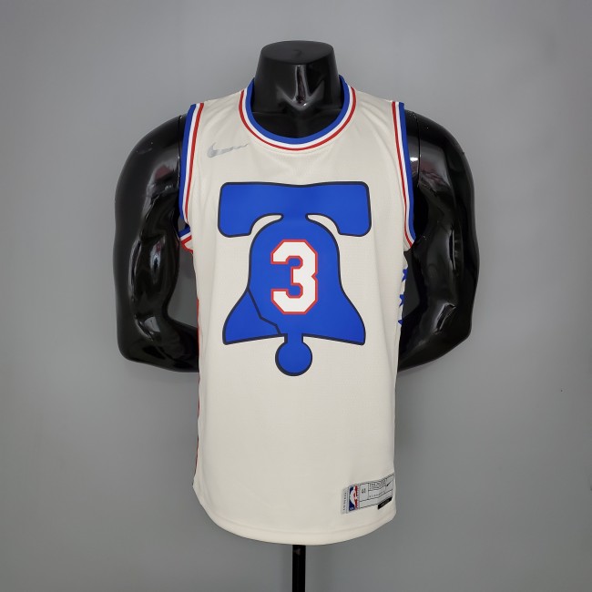 Allen Iverson Philadelphia 76ers Bonus Edition 2020/21 Swingman Jersey Off-White