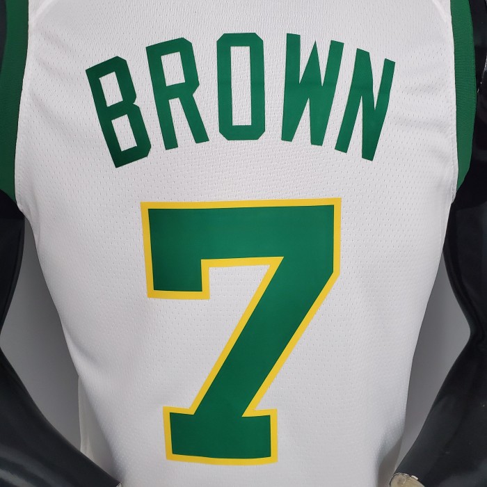 Jaylen Brown Boston Celtics Platinum White Limited Version Swingman Jersey