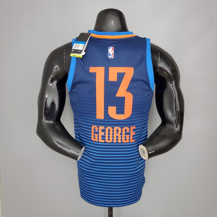 Paul George Oklahoma City Thunder Swingman Jersey Blue Stripes