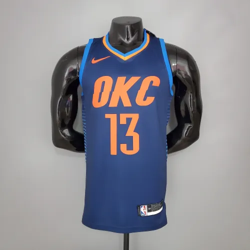 Paul George Oklahoma City Thunder Swingman Jersey Blue Stripes